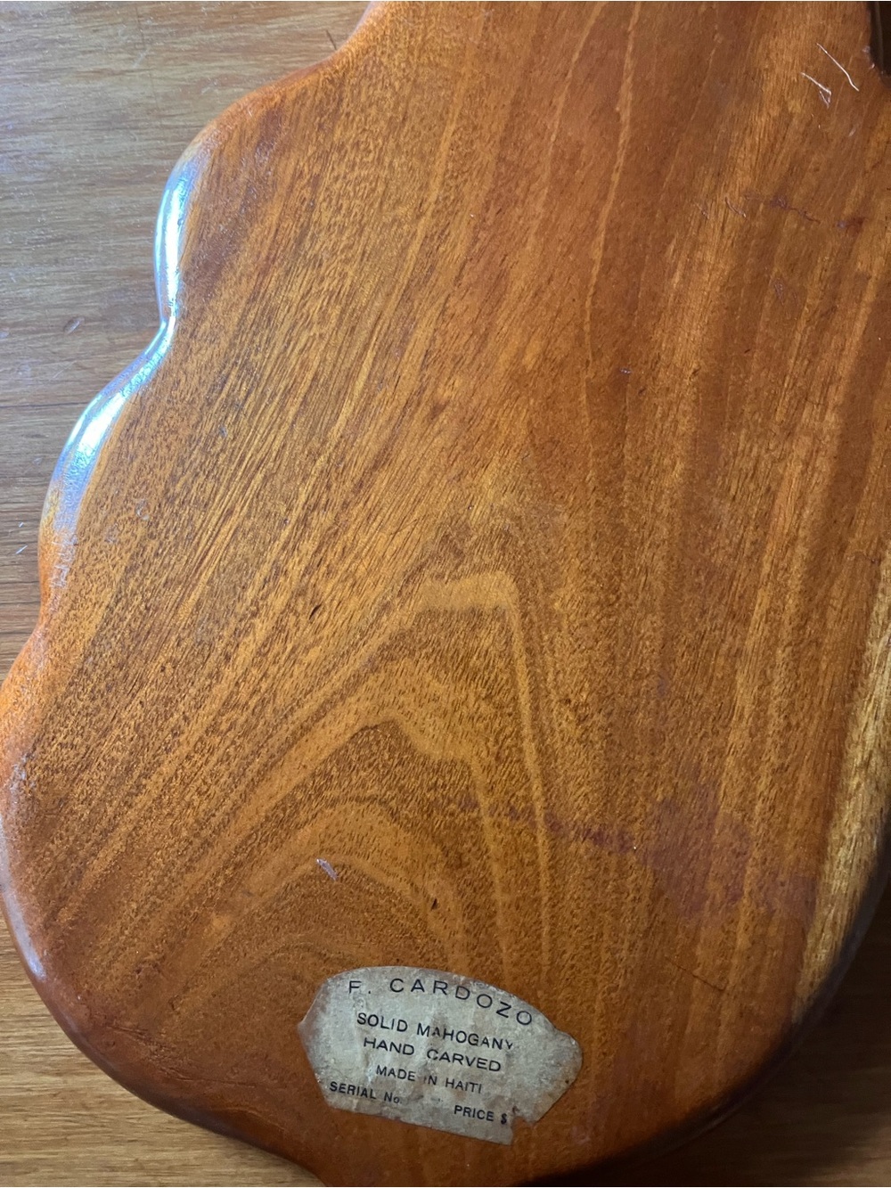 Vintage Sold Mahogany Hand-Carved Mid-Century Haitian Leaf Tray - Picture 5 of 6